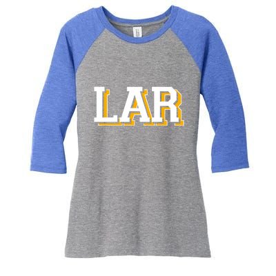 LA RAMS LAR Gift For Sport Fan Women's Tri-Blend 3/4-Sleeve Raglan Shirt