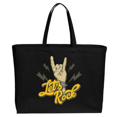 Let's Rock Cotton Canvas Jumbo Tote