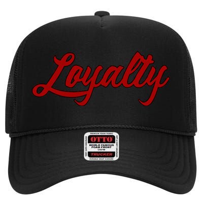 Loyalty Redblack High Crown Mesh Back Trucker Hat