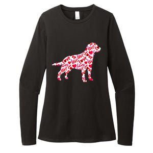 Labrador Retriever Love Heart Dog Valentine's Day Womens CVC Long Sleeve Shirt