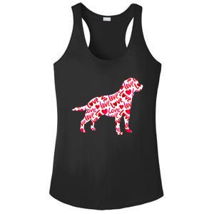 Labrador Retriever Love Heart Dog Valentine's Day Ladies PosiCharge Competitor Racerback Tank