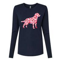 Labrador Retriever Love Heart Dog Valentine's Day Womens Cotton Relaxed Long Sleeve T-Shirt