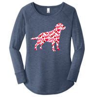 Labrador Retriever Love Heart Dog Valentine's Day Women's Perfect Tri Tunic Long Sleeve Shirt