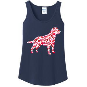 Labrador Retriever Love Heart Dog Valentine's Day Ladies Essential Tank