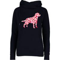 Labrador Retriever Love Heart Dog Valentine's Day Womens Funnel Neck Pullover Hood