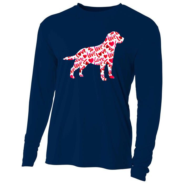 Labrador Retriever Love Heart Dog Valentine's Day Cooling Performance Long Sleeve Crew