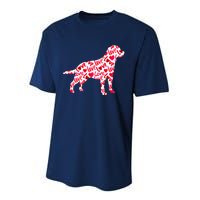 Labrador Retriever Love Heart Dog Valentine's Day Performance Sprint T-Shirt