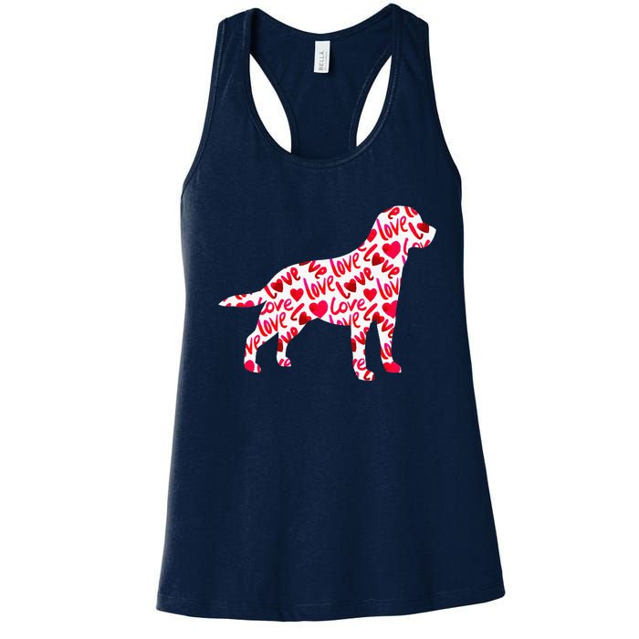 Labrador Retriever Love Heart Dog Valentine's Day Women's Racerback Tank