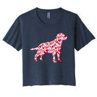 Labrador Retriever Love Heart Dog Valentine's Day Women's Crop Top Tee