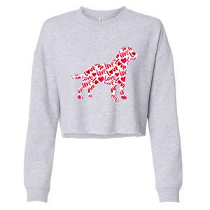 Labrador Retriever Love Heart Dog Valentine's Day Cropped Pullover Crew