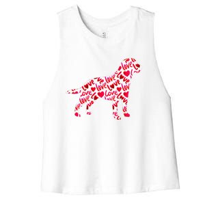 Labrador Retriever Love Heart Dog Valentine's Day Women's Racerback Cropped Tank