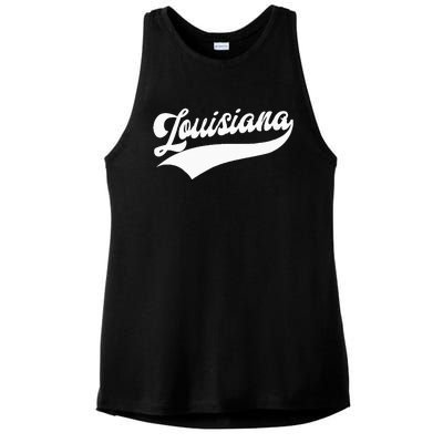 Louisiana Retro Ladies PosiCharge Tri-Blend Wicking Tank