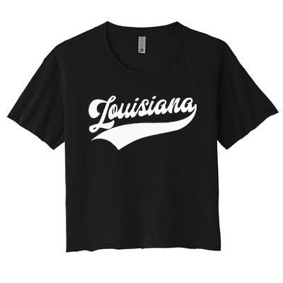 Louisiana Retro Women's Crop Top Tee