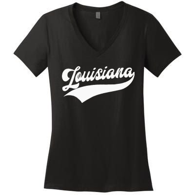 Louisiana Retro Women's V-Neck T-Shirt