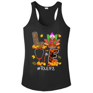 Love Rn Life Stethoscope Nursing Nurse Turkey Plaid Leopard Cool Gift Ladies PosiCharge Competitor Racerback Tank