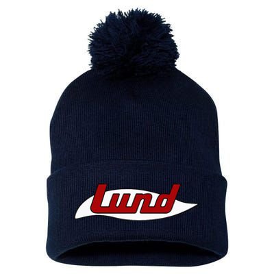 Lund Retro Pom Pom 12in Knit Beanie