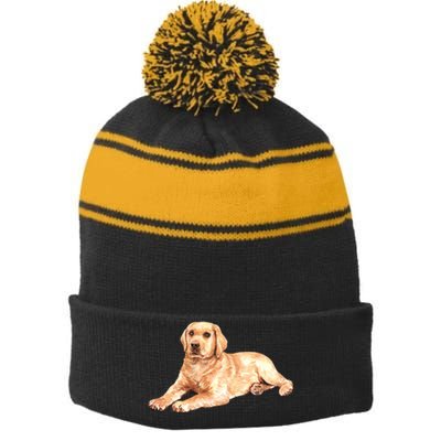 Labrador Retriever Stripe Pom Pom Beanie