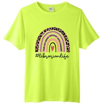 Librarian Rainbow Leopard Funny School Librarian Gift Tall Fusion ChromaSoft Performance T-Shirt