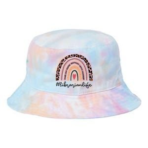 Librarian Rainbow Leopard Funny School Librarian Gift Tie Dye Newport Bucket Hat