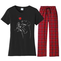 Labrador Retriever Love Golden Black Lab Dad Mom Women's Flannel Pajama Set