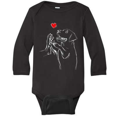 Labrador Retriever Love Golden Black Lab Dad Mom Baby Long Sleeve Bodysuit