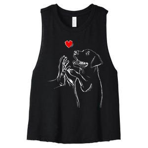 Labrador Retriever Love Golden Black Lab Dad Mom Women's Racerback Cropped Tank