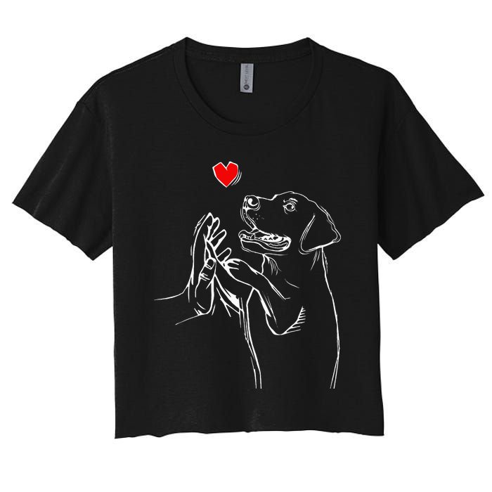 Labrador Retriever Love Golden Black Lab Dad Mom Women's Crop Top Tee