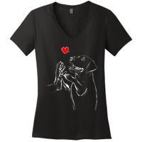 Labrador Retriever Love Golden Black Lab Dad Mom Women's V-Neck T-Shirt