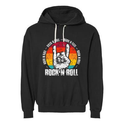 Lets Rock Legend Rock and Roll Music Guitar Garment-Dyed Fleece Hoodie