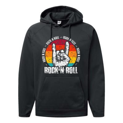 Lets Rock Legend Rock and Roll Music Guitar Performance Fleece Hoodie