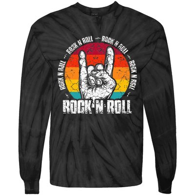 Lets Rock Legend Rock and Roll Music Guitar Tie-Dye Long Sleeve Shirt