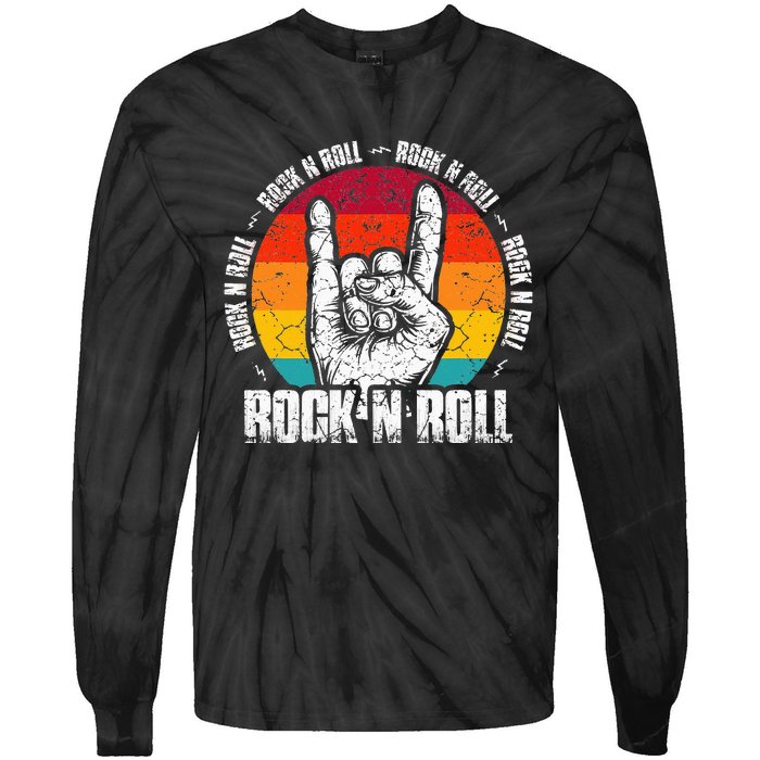 Lets Rock Legend Rock and Roll Music Guitar Tie-Dye Long Sleeve Shirt