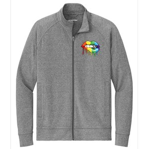 Lgbt Rainbow Lip Pro Pride Month Stretch Full-Zip Cadet Jacket