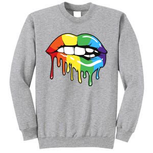 Lgbt Rainbow Lip Pro Pride Month Tall Sweatshirt