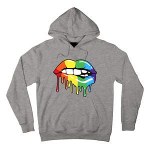 Lgbt Rainbow Lip Pro Pride Month Tall Hoodie