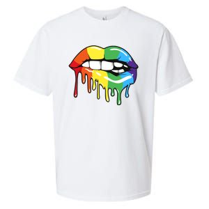 Lgbt Rainbow Lip Pro Pride Month Sueded Cloud Jersey T-Shirt