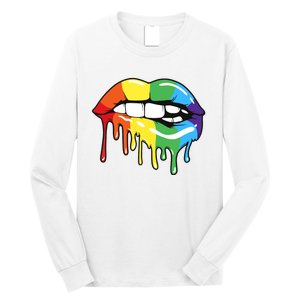 Lgbt Rainbow Lip Pro Pride Month Long Sleeve Shirt