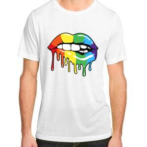 Lgbt Rainbow Lip Pro Pride Month Adult ChromaSoft Performance T-Shirt