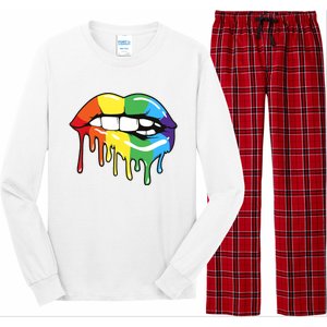 Lgbt Rainbow Lip Pro Pride Month Long Sleeve Pajama Set