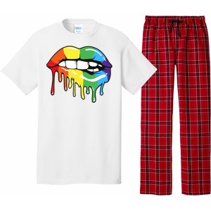 Lgbt Rainbow Lip Pro Pride Month Pajama Set