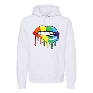 Lgbt Rainbow Lip Pro Pride Month Premium Hoodie