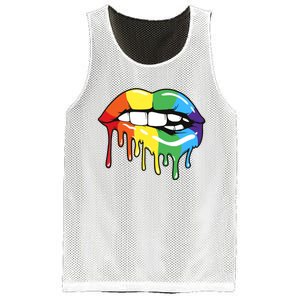 Lgbt Rainbow Lip Pro Pride Month Mesh Reversible Basketball Jersey Tank