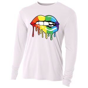 Lgbt Rainbow Lip Pro Pride Month Cooling Performance Long Sleeve Crew