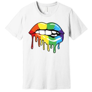 Lgbt Rainbow Lip Pro Pride Month Premium T-Shirt