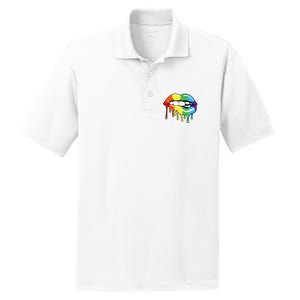 Lgbt Rainbow Lip Pro Pride Month PosiCharge RacerMesh Polo