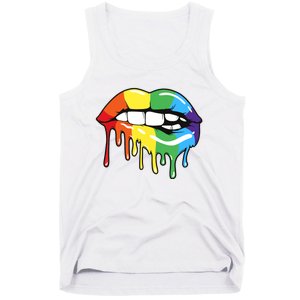 Lgbt Rainbow Lip Pro Pride Month Tank Top