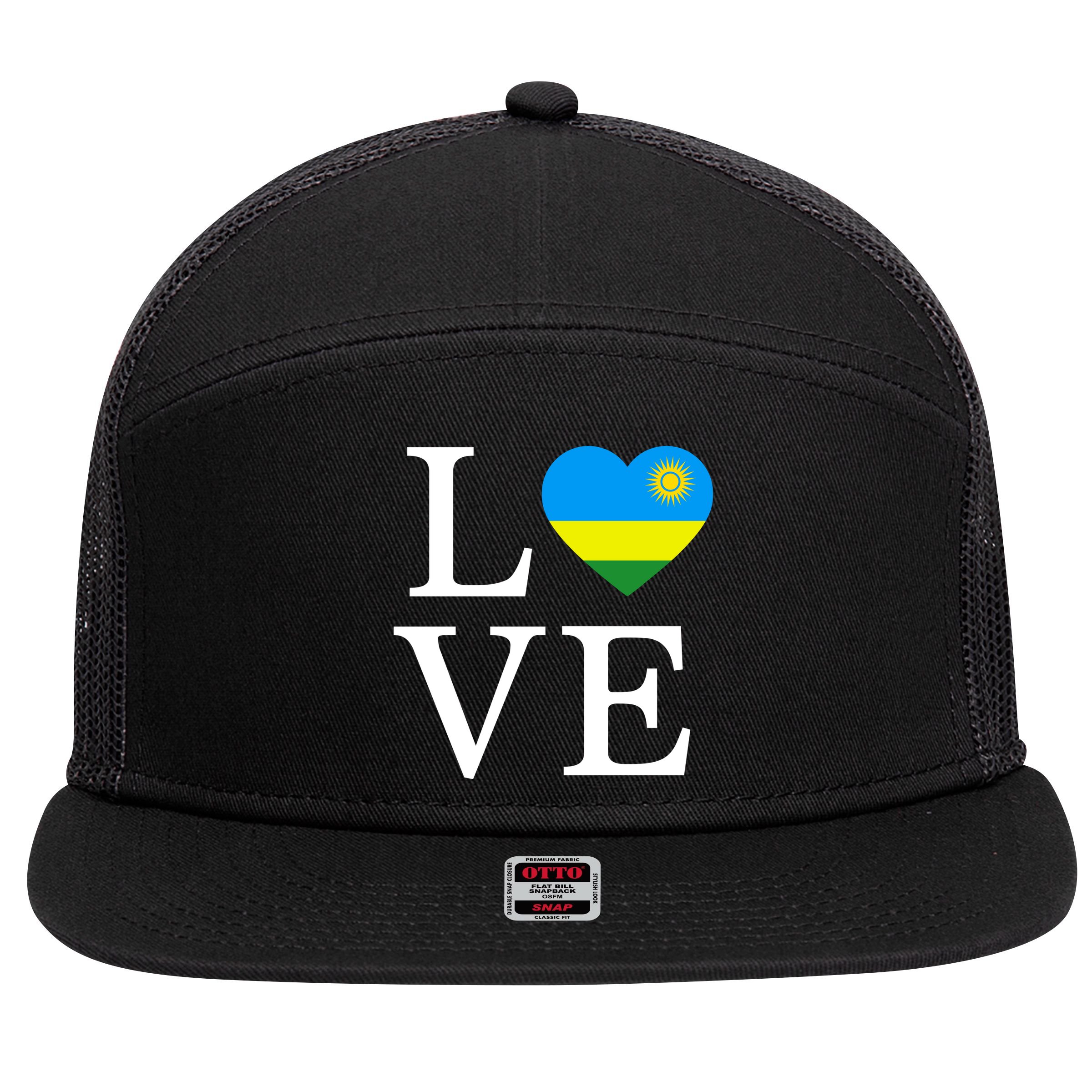 Love Rwanda 7 Panel Mesh Trucker Snapback Hat