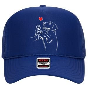 Labrador Retriever Love Golden Black Lab Dad Mom High Crown Mesh Back Trucker Hat