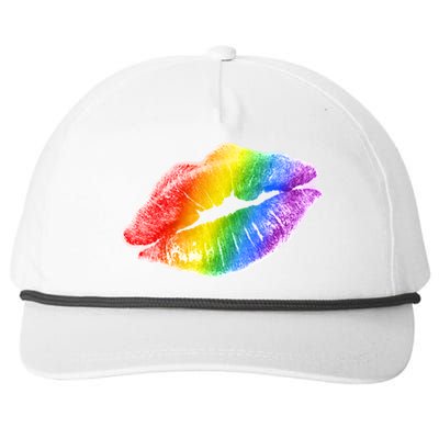 Lgbtq Rainbow Lips Colorful Lgbtqia Pride S S Gift Snapback Five-Panel Rope Hat