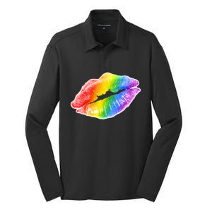 Lgbtq Rainbow Lips Colorful Lgbtqia Pride S S Gift Silk Touch Performance Long Sleeve Polo